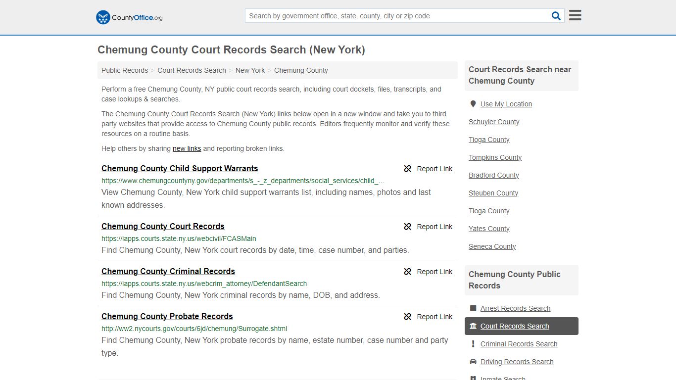 Chemung County Court Records Search (New York) - County Office
