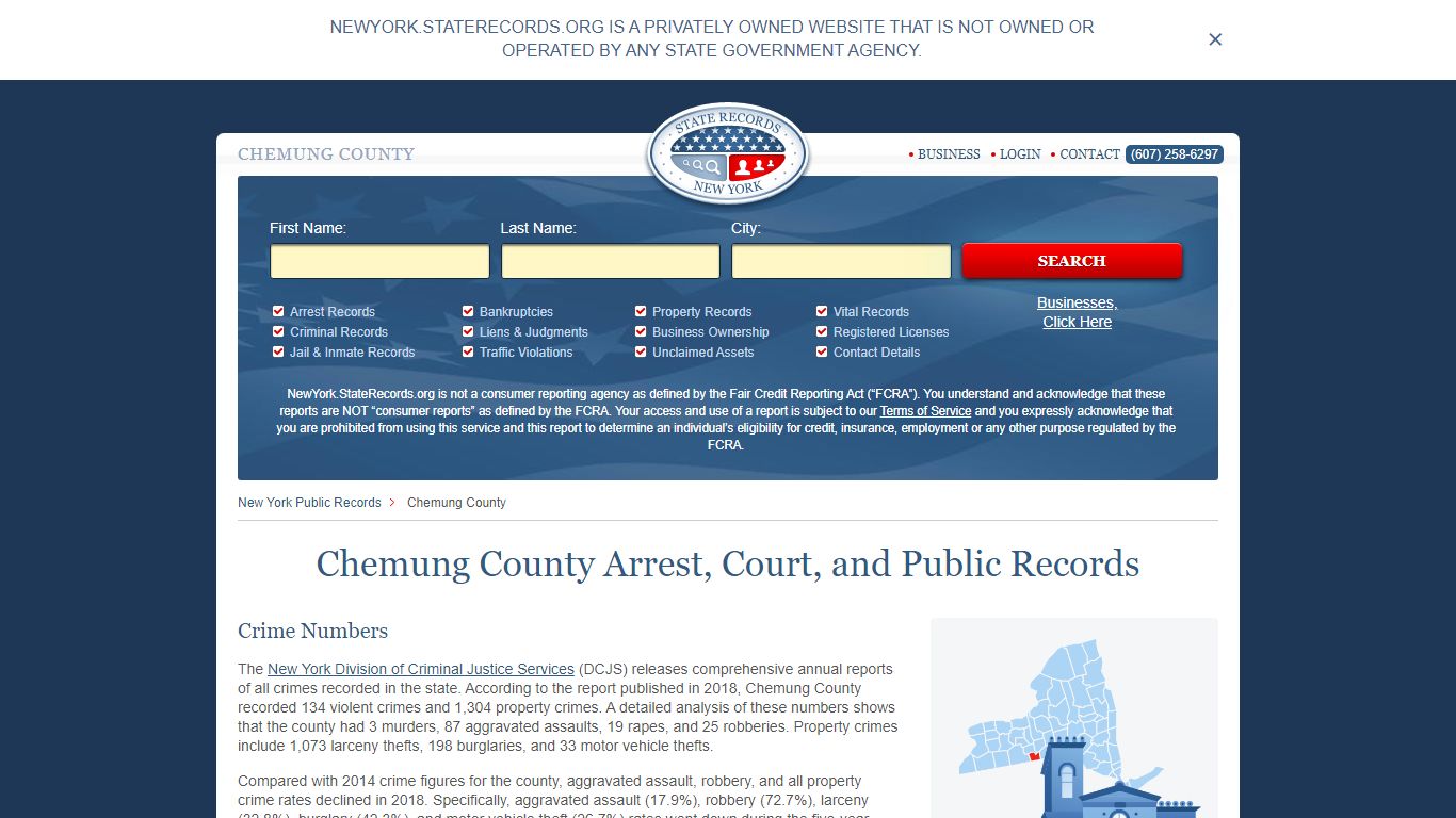 Chemung County Arrest, Court, and Public Records